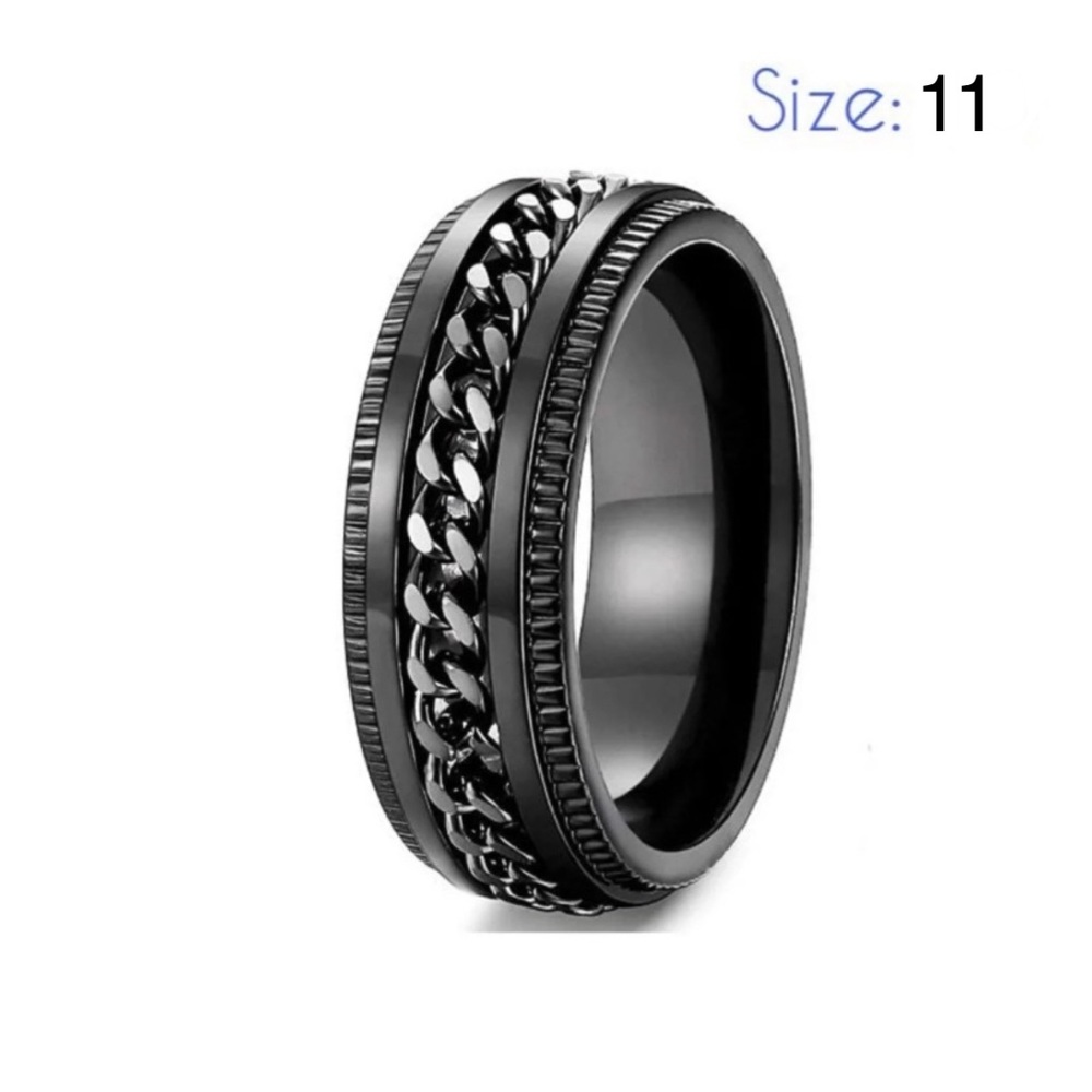 Stainless Steel Wedding Spinning Fidget Ring Size 11